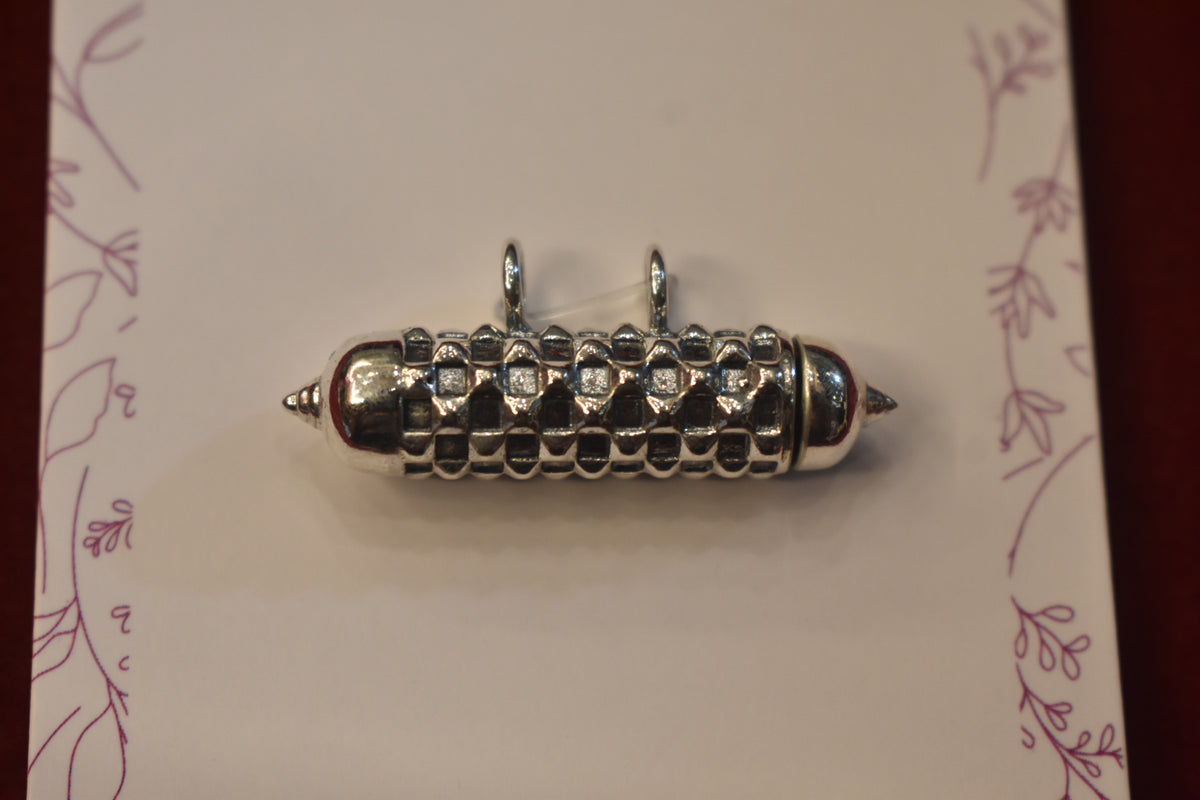 925 Silver Lattice Bullet Amulet Pendant for Men