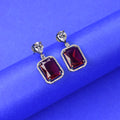 Silver Plated CZ Dangle Earrings - 4cm Drop Earrings