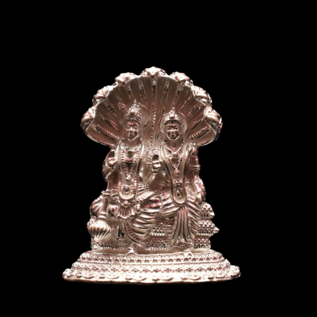 Pure Silver Lakshmi Narayana Swami Idol - Handcrafted Deity Statue