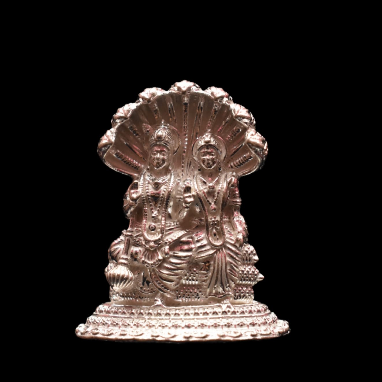 Pure Silver Lakshmi Narayana Swami Idol - Handcrafted Deity Statue