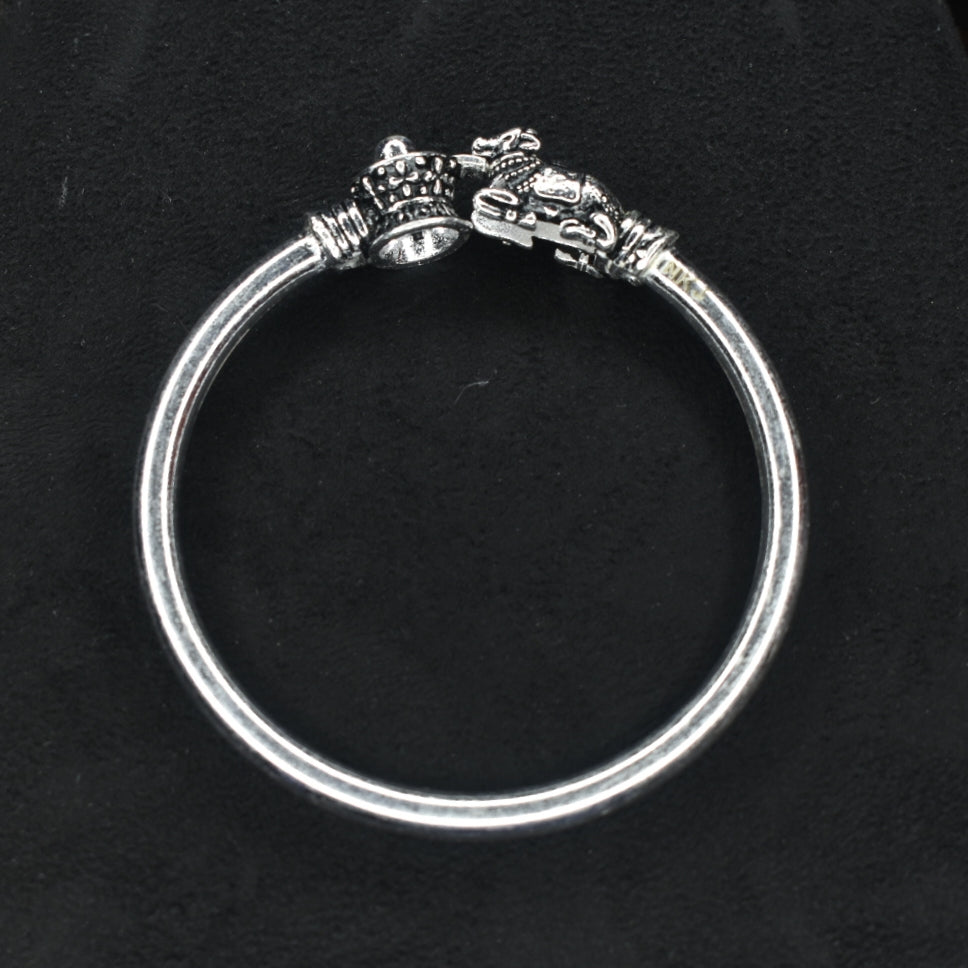 Asp Handcrafted Oxidized Silver Shivlingam and Nandi Kada for Men