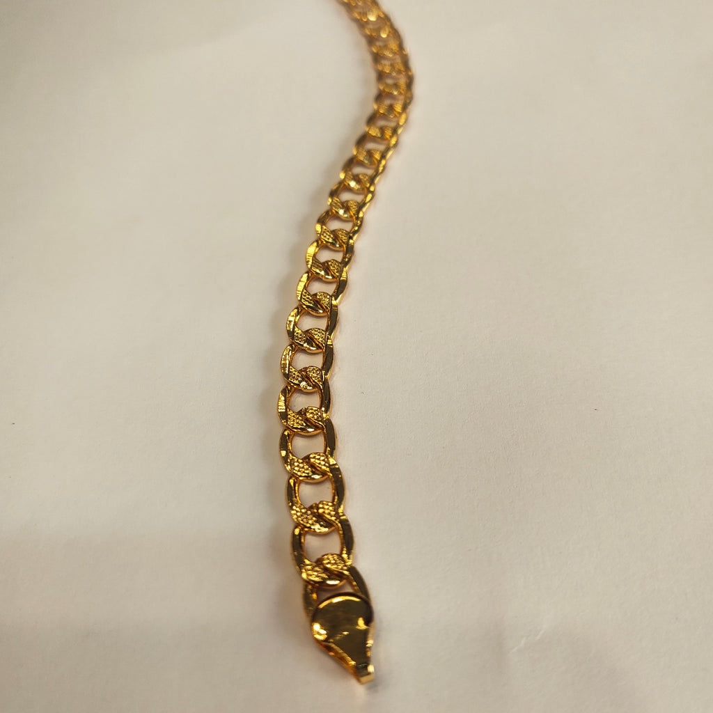 ASP 24K Gold Plated Cuban Bracelet for Men - 8.5 Inch Luxury Chain