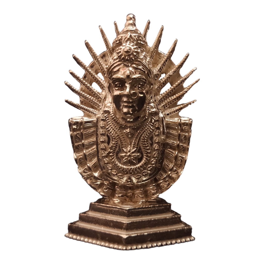Pure Silver Renuka Yellama Idol - Handcrafted Goddess Statue