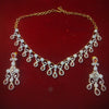 American Diamond Necklace Set with Ruby Red Stones