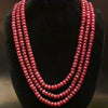 Layered Ruby Rondelles Beaded 3 Layer Necklace - 18 Inch Traditional Cultured Beads