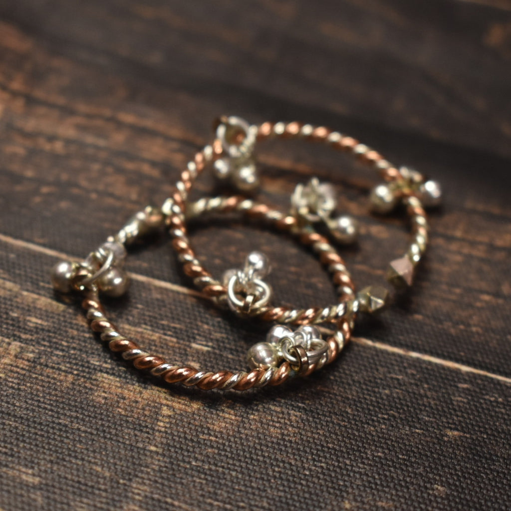 925 Silver Copper Kada for Kids - Traditional Indian Baby Bracelet