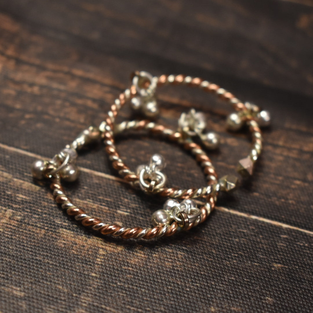 925 Silver Copper Kada for Kids - Traditional Indian Baby Bracelet