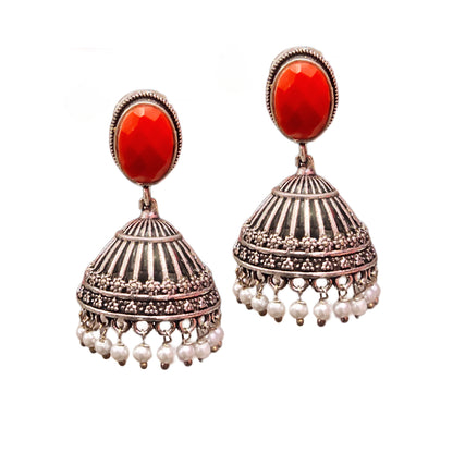 "Dazzling Elegance: Embrace Style with Oxidized Jermon Silver Jhumka Earrings by Asp Fashion Jewellery"