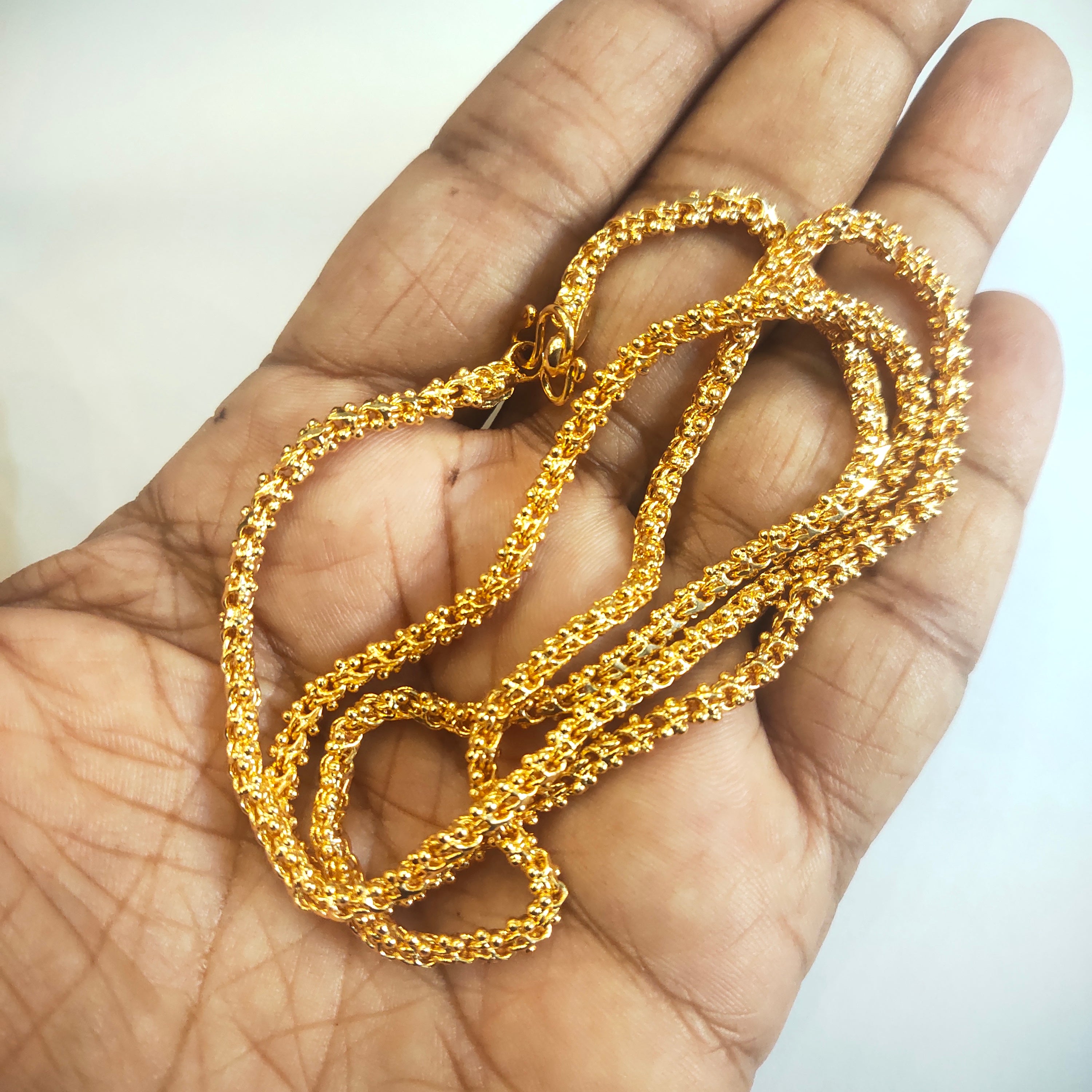 24K Gold Plated One Gram Chain for Women - 24 Inches | Elegant Design