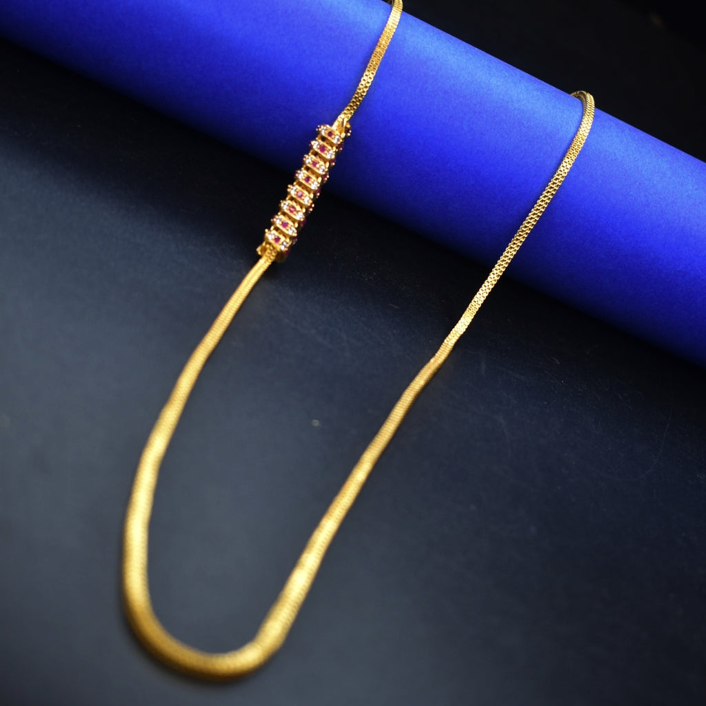 Luxurious 24K Gold Plated Mugappu Chain - Authentic Indian Craftsmanship