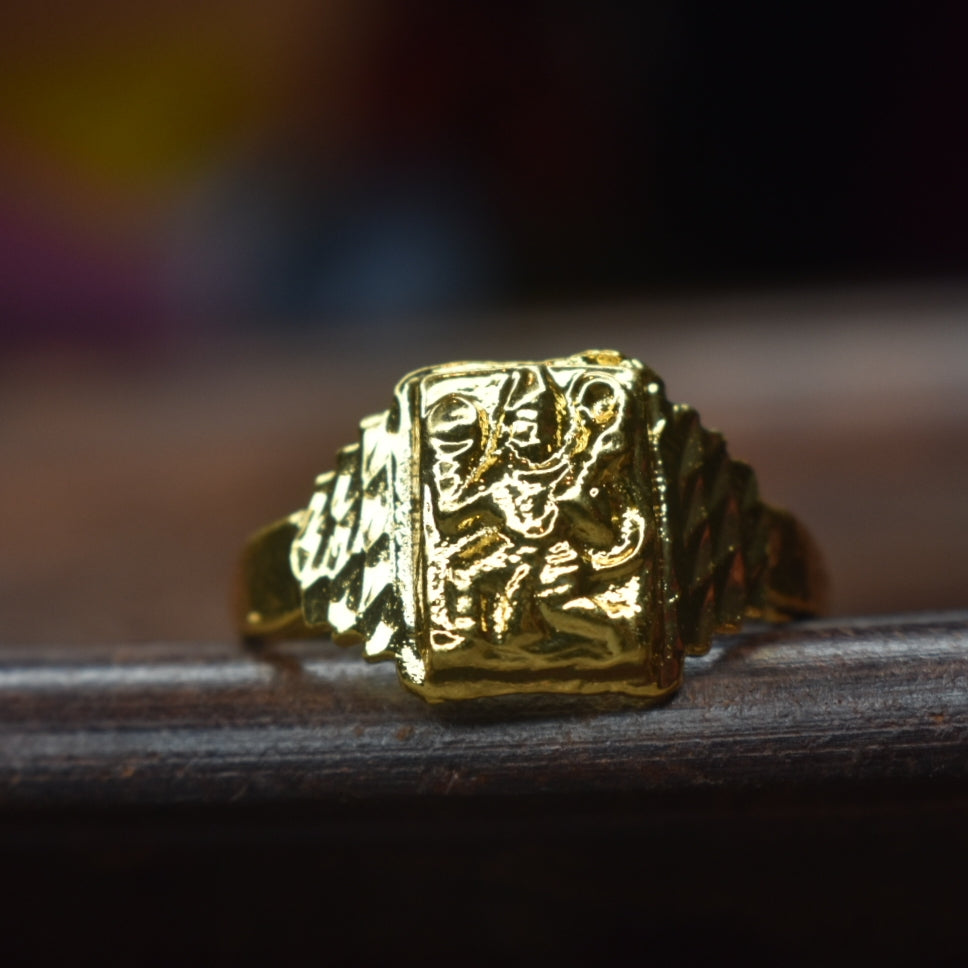 "Bring the Divine Home: Asp Fashion Jewellery's 24K Gold Plated Lord Hanuman Ring"