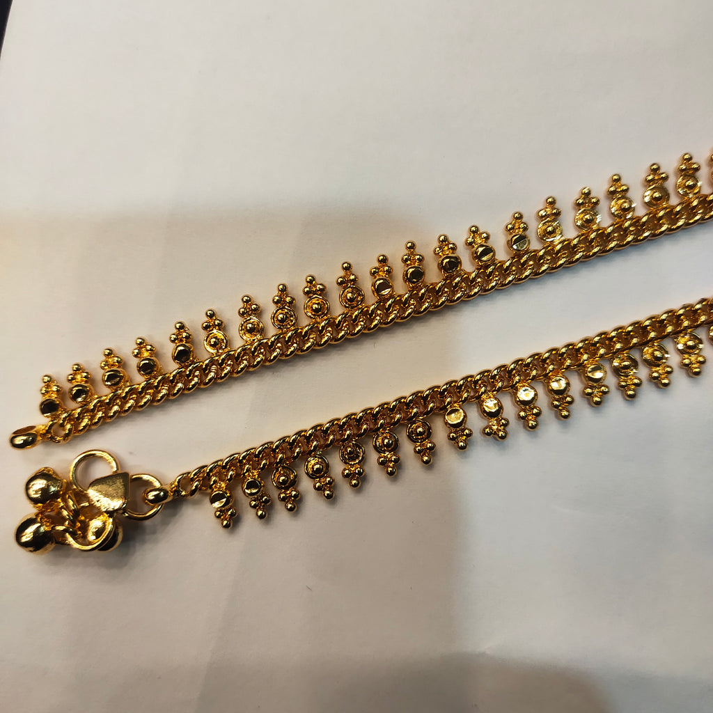 One Gram Gold Plated Anklets - Lightweight Elegant Daily Wear Jewelry