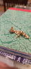 Kempu Polki Flower Stud Earrings with Golden Pearl Drops | 24K Gold Plated