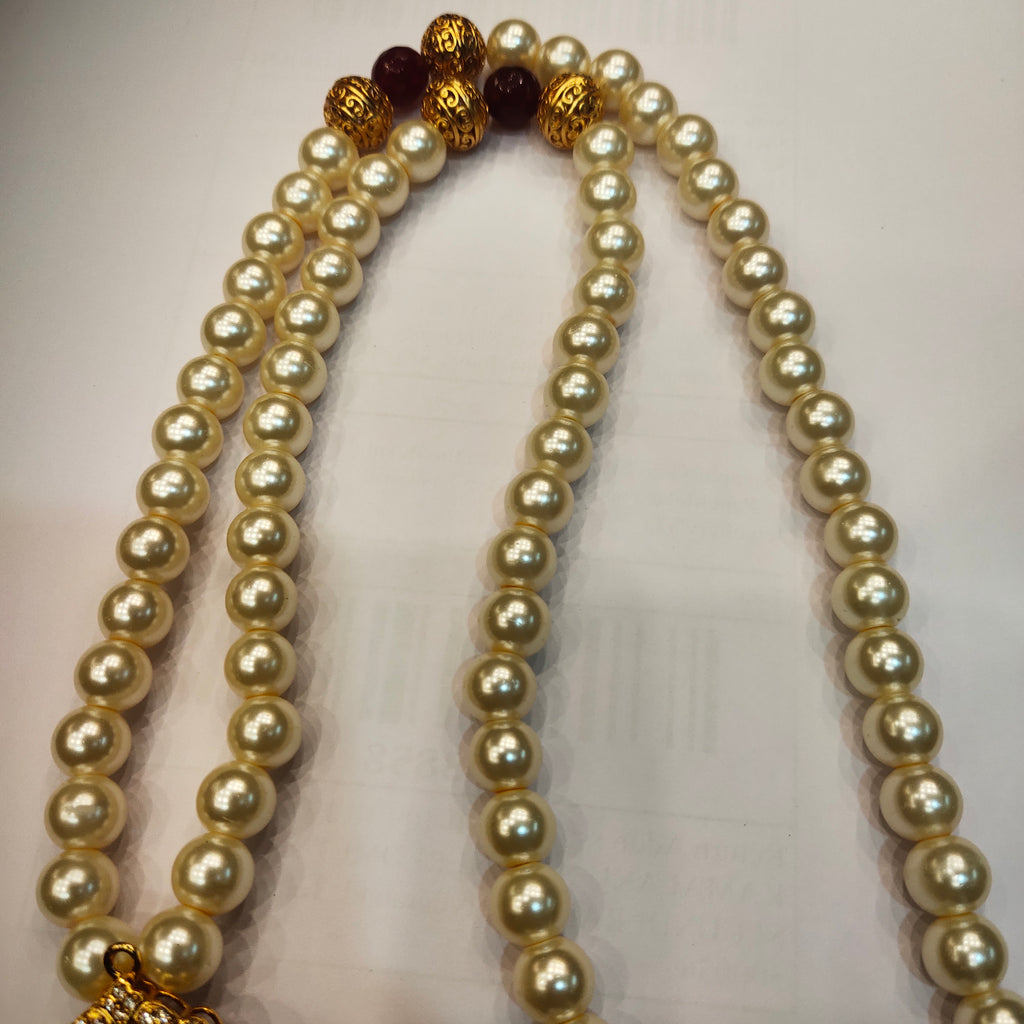 Elegant Puligoru Pendant Mala - Premium Groom Wedding Jewelry with CZ & Pearls