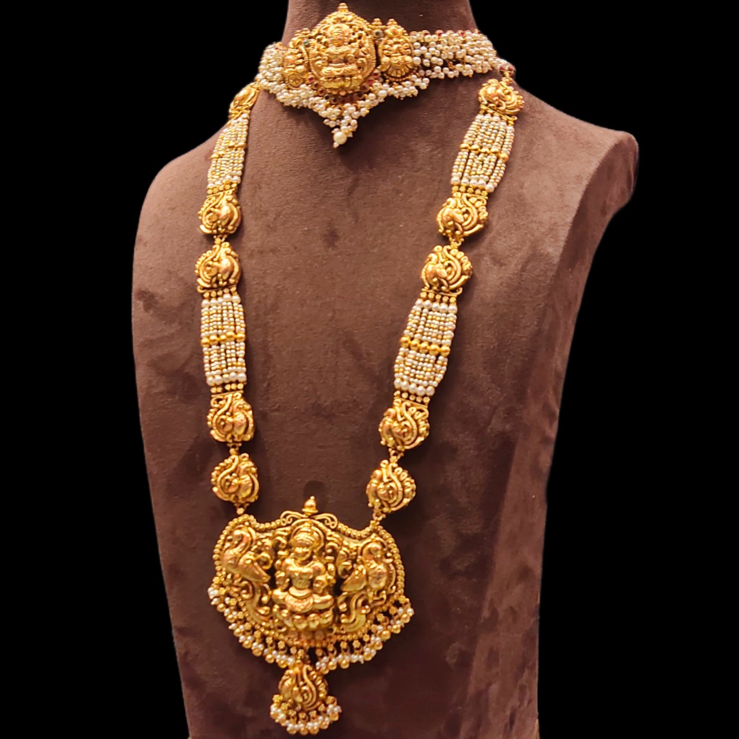 Asp Fashion Jewellery Nagas Laxmi Haram With Choker Set