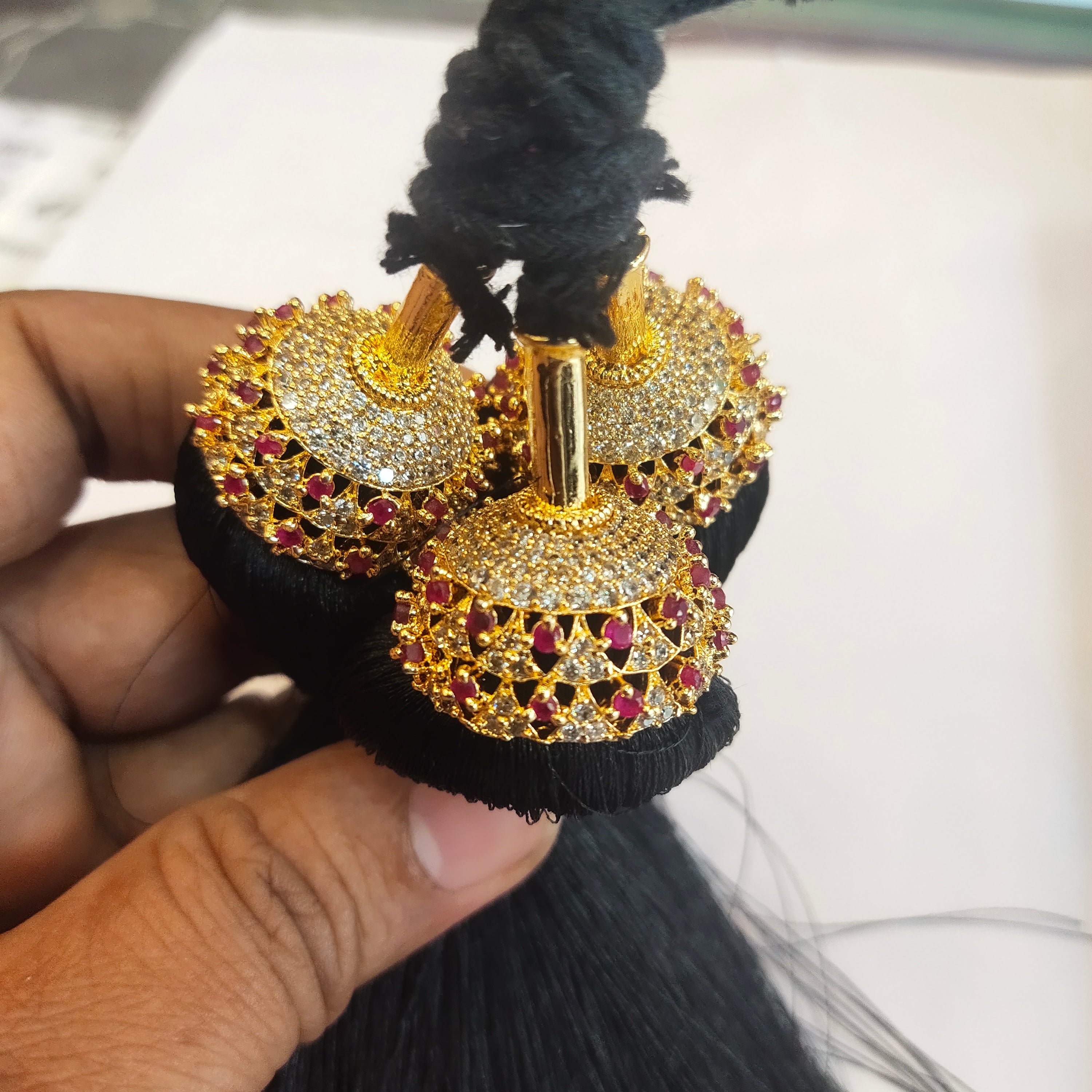 Asp Zircon Kunjalam - Kuppulu - Jada Gantallu - For Classical Dance Hair Extension