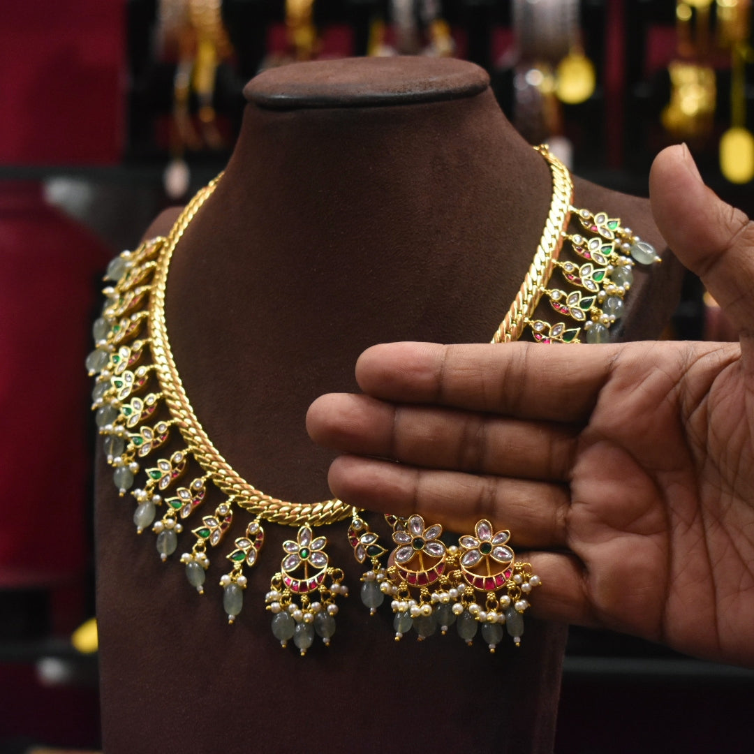 Asp Jadau Kundan Jalebi Necklace Set