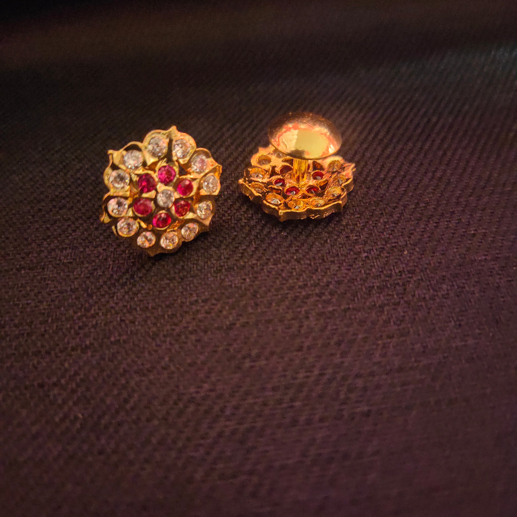 Panchloha Gatti Chatha Kammalu Stud Earrings - Authentic South Indian