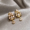 24K Gold Plated Zircon Stud Earrings - Premium Sparkle Design