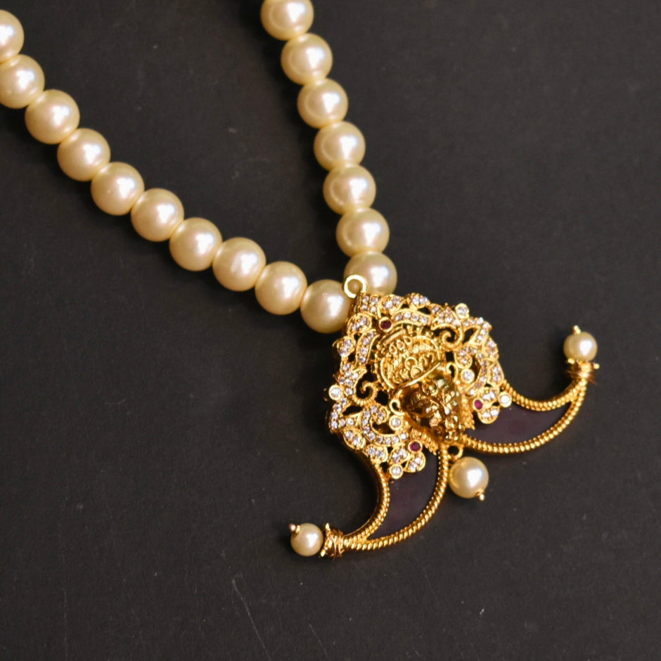 Elegant Puligoru Pendant Mala - Premium Groom Wedding Jewelry with CZ & Pearls