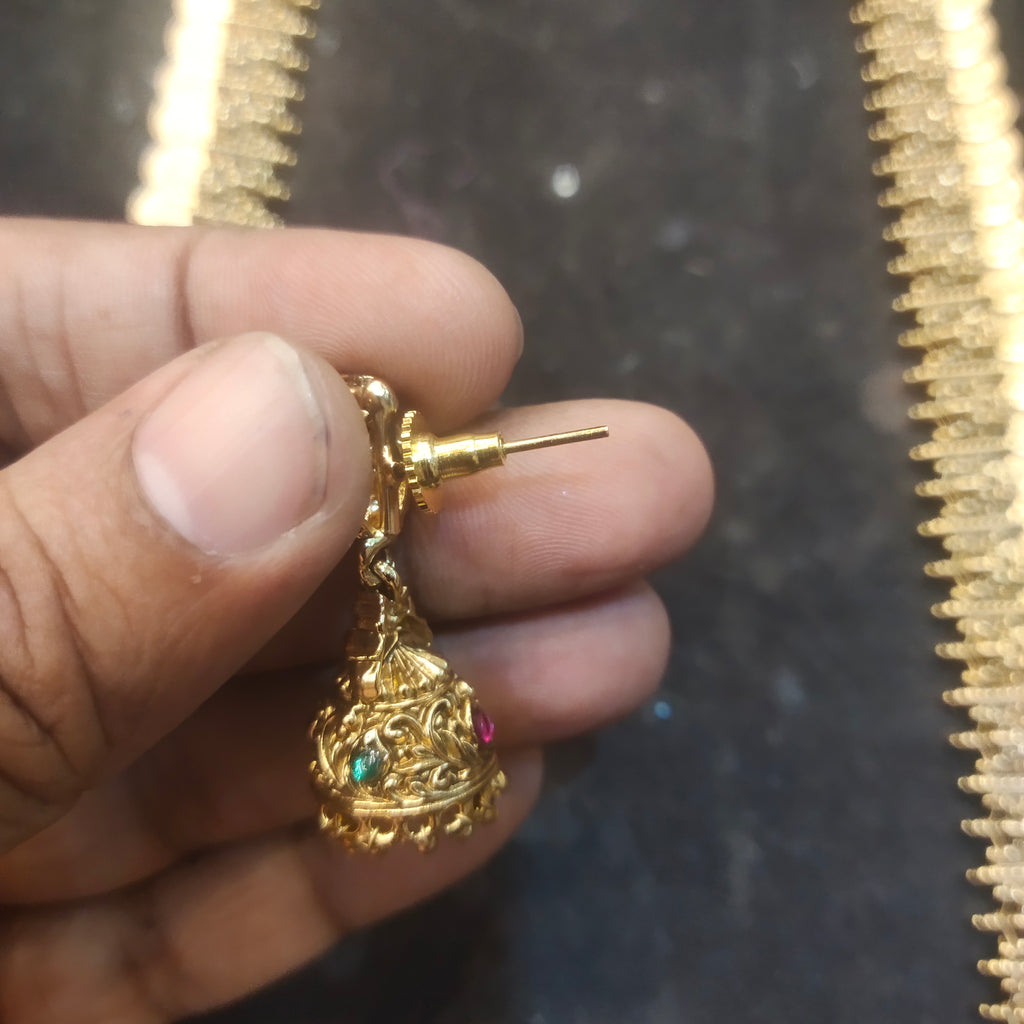 Antique Lakshmi Kasu Necklace - Traditional Temple Jewelry Haram