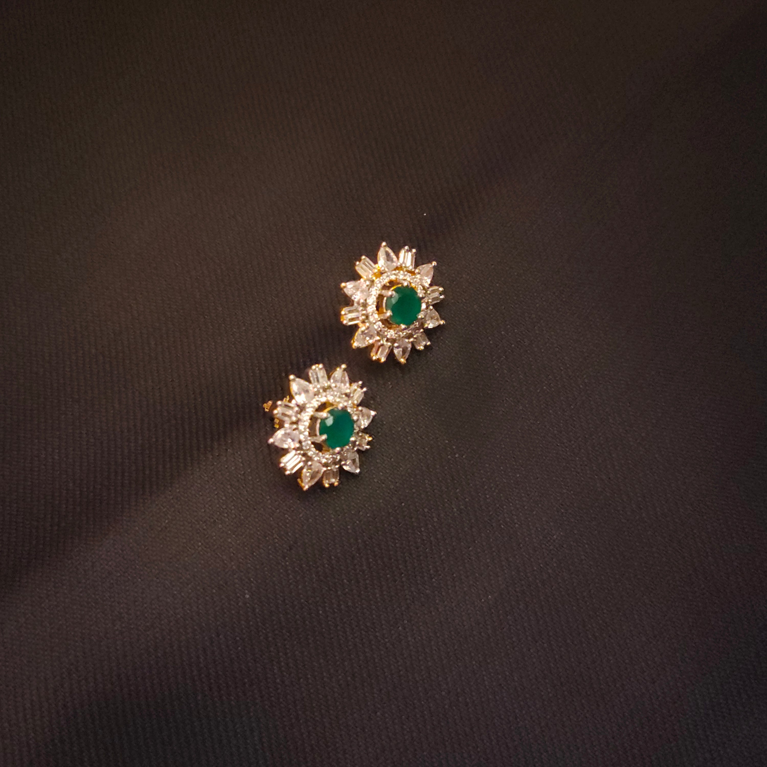 Classy American Diamond Stud Earrings - Elegant Sparkle Design