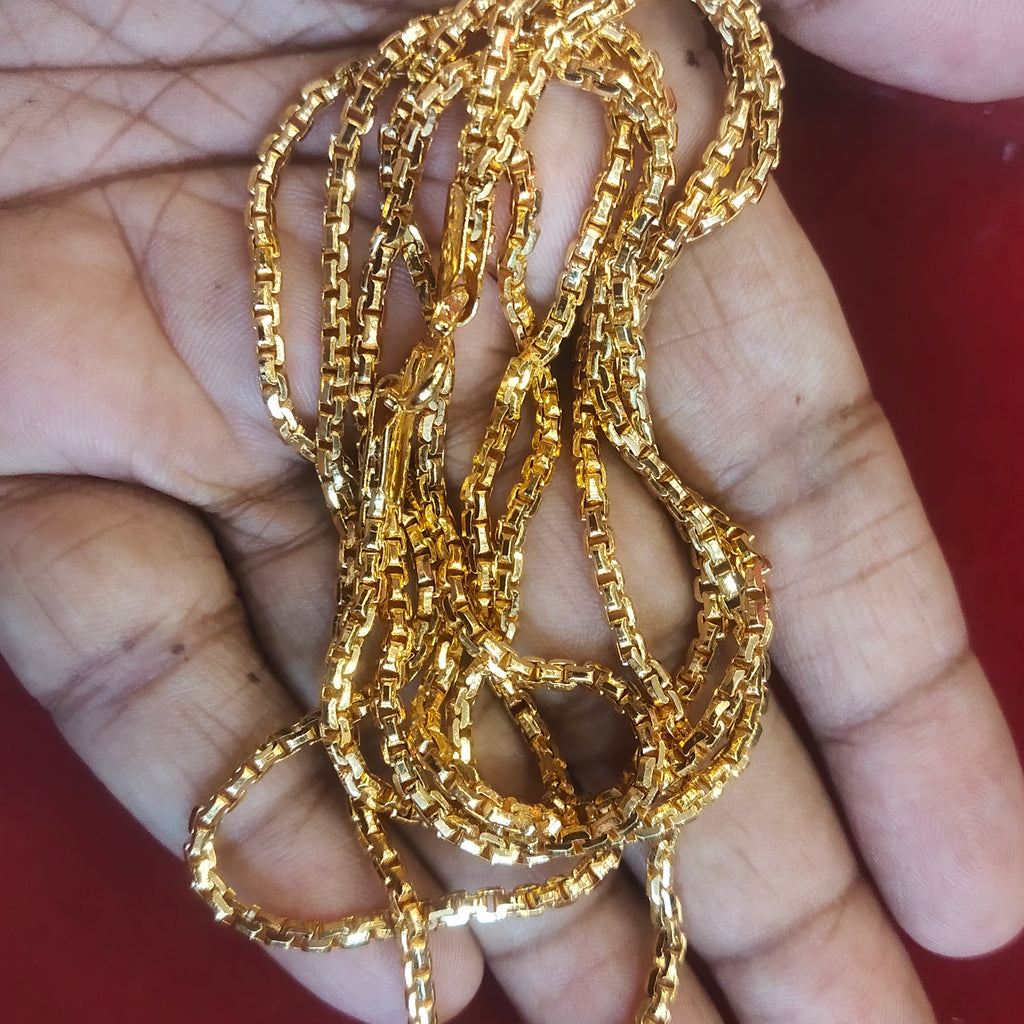 24K Gold Plated Double Layer Chain Necklace - 24 Inches