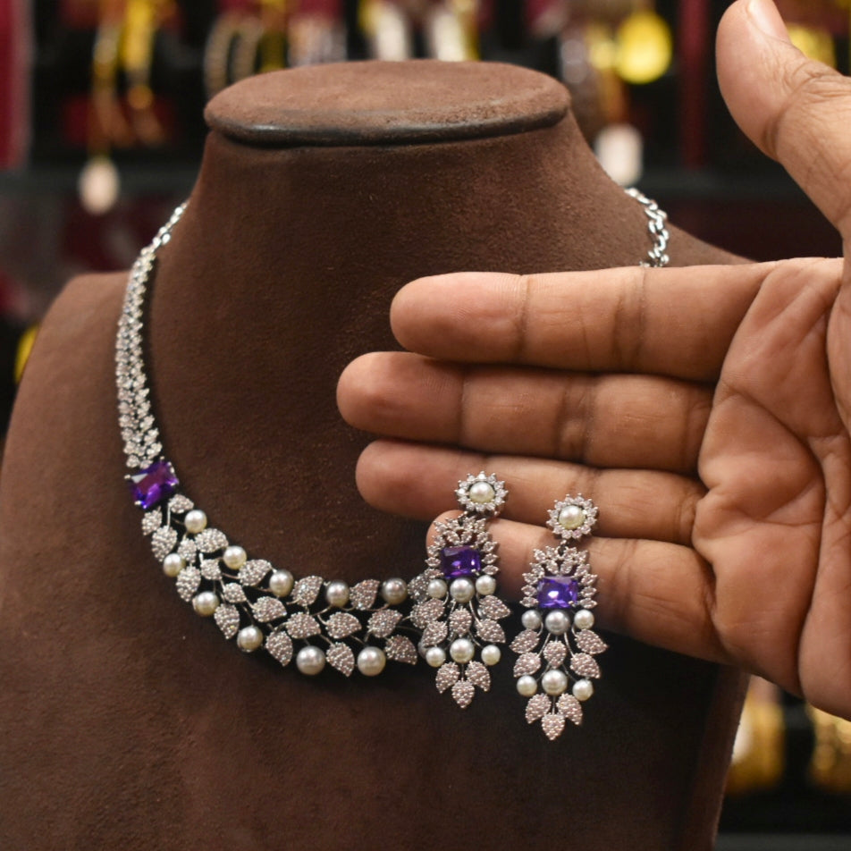 Asp Victorian Zircon Necklace Set