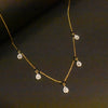 925 Sterling Silver Zircon Gold Plated Black Beads Chain - Modern Design