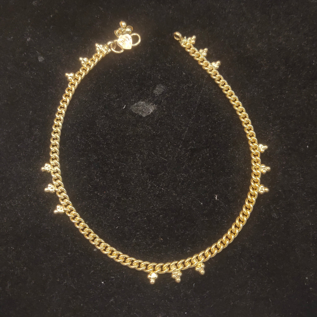 Panch Loha Gold Chain Anklet with Charm Dangles 334985551447