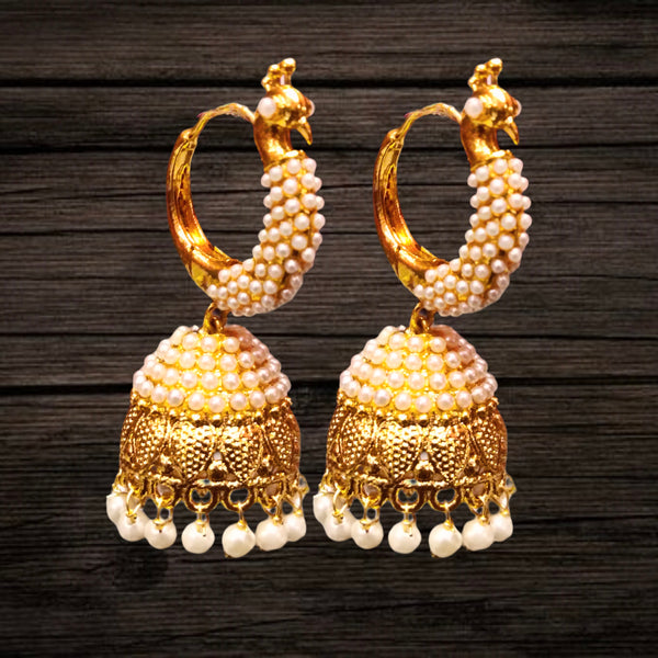 Pearls Peacock Hoop  Jhumka Earrings By Asp Fashion Jewellery