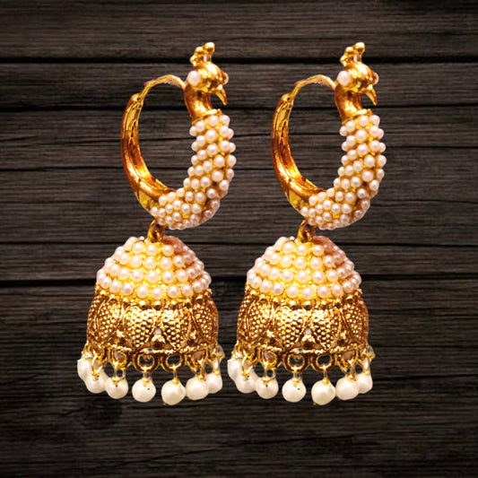 Pearls Peacock Hoop  Jhumka Earrings By Asp Fashion Jewellery