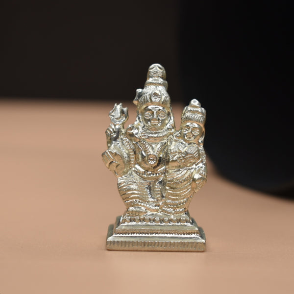 "Radiant Blessings: The Exquisite Pure Silver Lakshmi Narasimha Swami Idol"