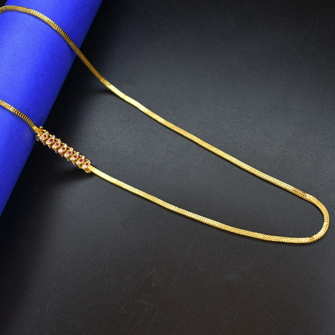 "Shine Bright in Style: Explore the Asp Fashion 24 K Gold Plated Moggupu Chain Collection"