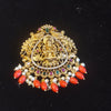 Lakshmi Temple Pendant with Coral Beads & Pearls