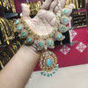 Pastel Green Kundan Mango Necklace - Traditional Indian Jewelry Set