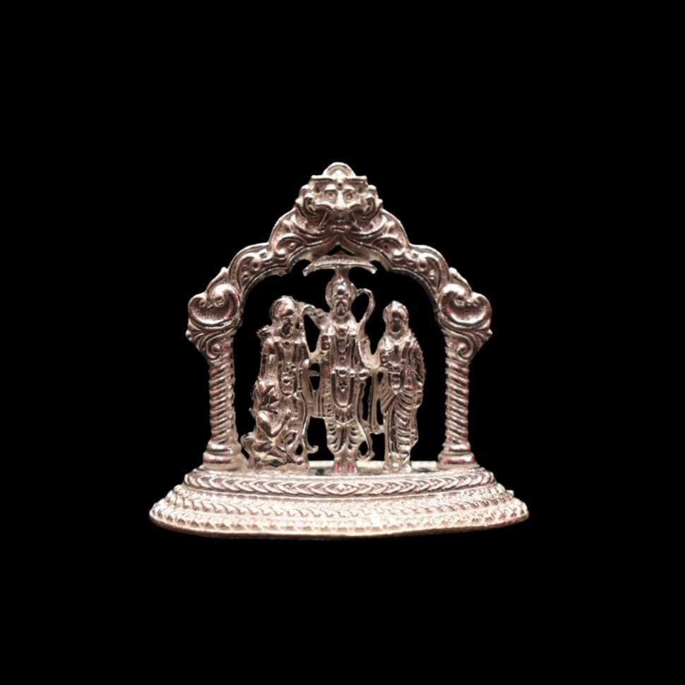 Pure Silver Ram Parivar Idol - Handcrafted Ram Darbar Statue