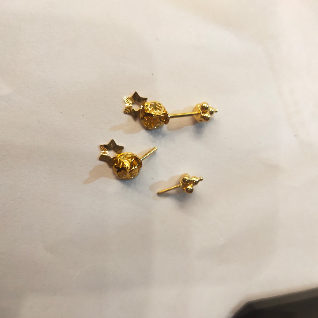 18K Gold Bugatti Earrings - Lightweight Pipe Design