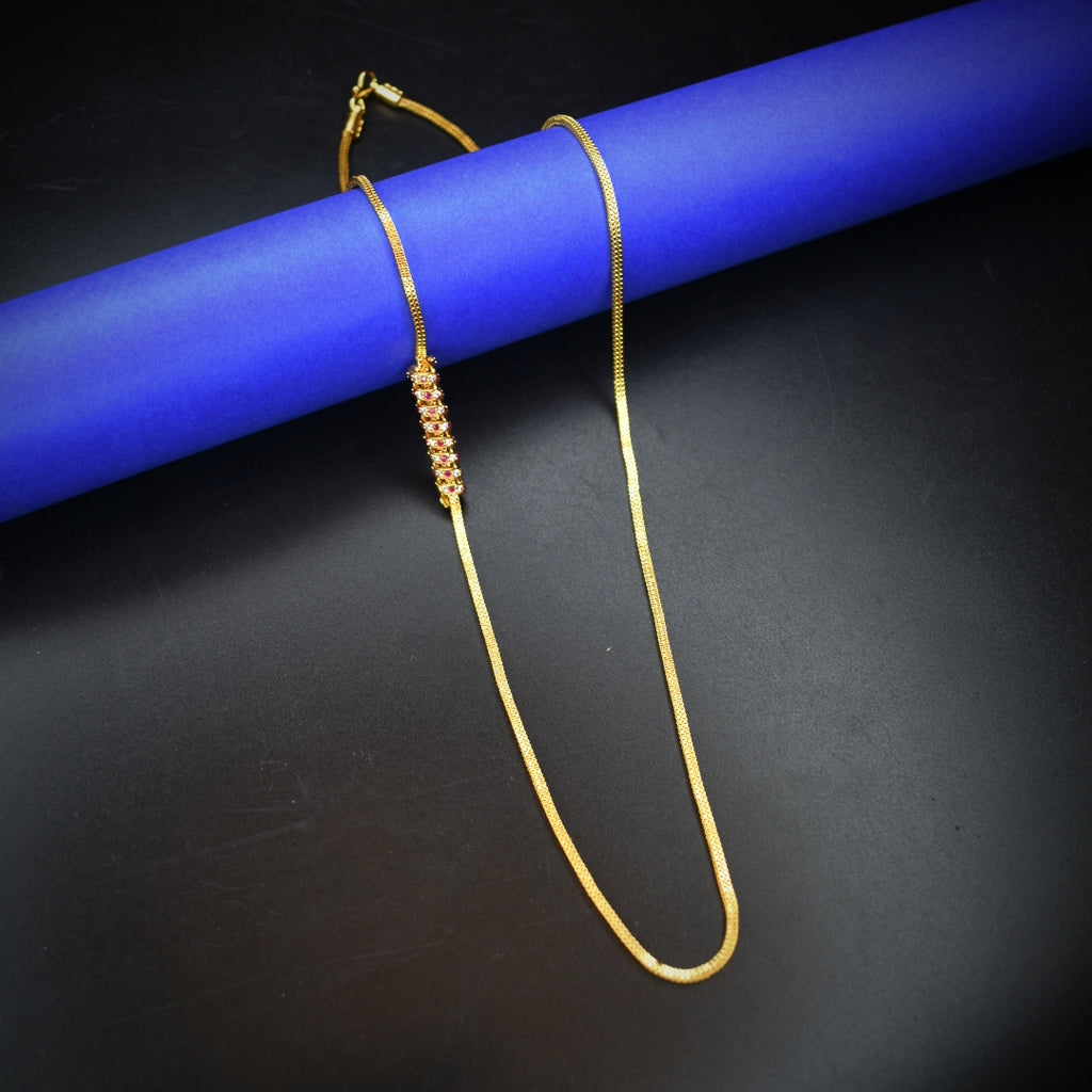 Luxurious 24K Gold Plated Mugappu Chain - Authentic Indian Craftsmanship