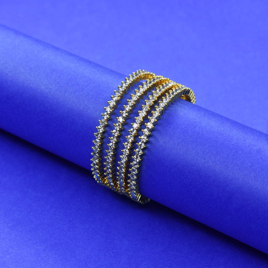 Sparkle & Shine: Luxurious Gold-Plated American Diamond Baby Bangles"