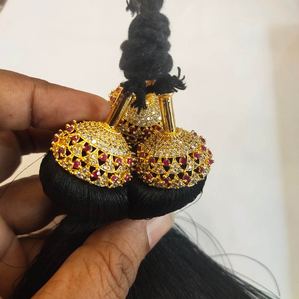 Asp Zircon Kunjalam - Kuppulu - Jada Gantallu - For Classical Dance Hair Extension