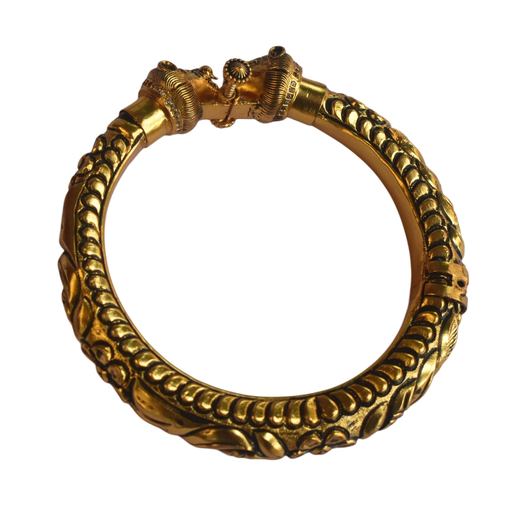 Asp Silver Antique Wild Lion Kada for Men