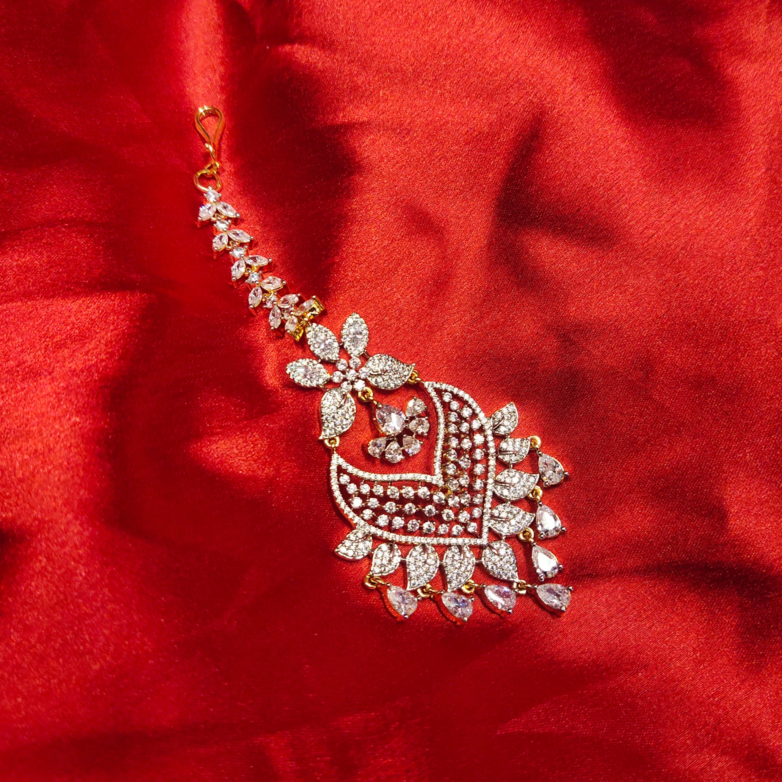 Radiate Elegance American Diamond Maang Tikka - Exquisite Bridal Collection Design 4