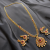 Asp Cz Gold Plated Long Necklace Set