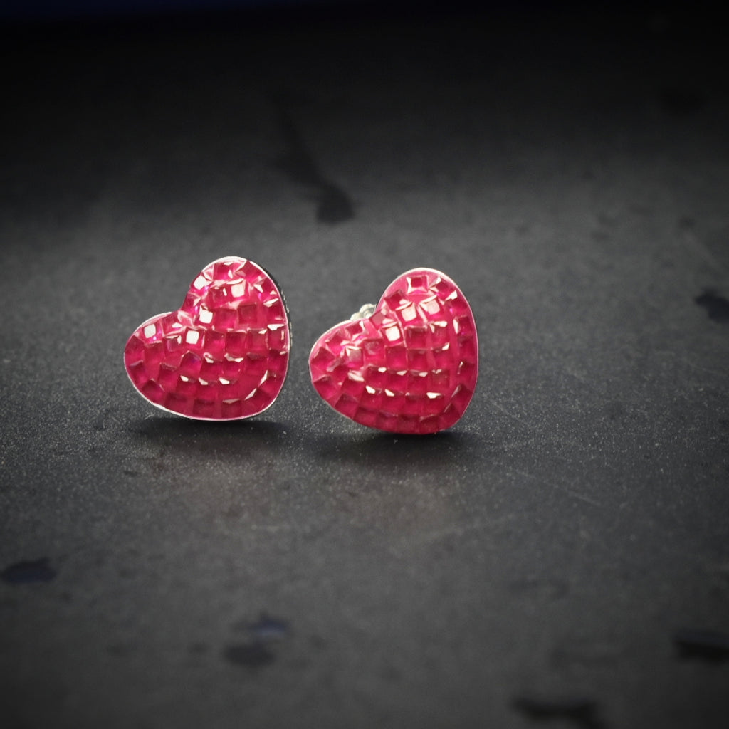 Sterling Silver Heart Shaped Earrings - Shine with Love
