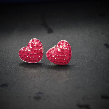 "Shine with Love: 92.5 Sterling Silver Heart Shaped Earrings"