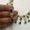 Elegant Green Zircon Gold-Rhodium Plated Necklace Set