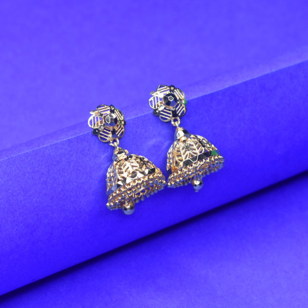 "Gilded Glamour: Elevate Your Style with Asp Fashion's 24K Gold Plated Jhumka Earrings"