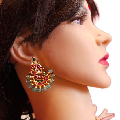 "Unleash Your Inner Glamour with Asp Fashion Jewellery's Ruby and Moissanite Polki Earrings"