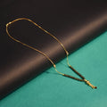 ASP 24k Gold Plated 18 Inches Simple black bead mangalsutra for office wear